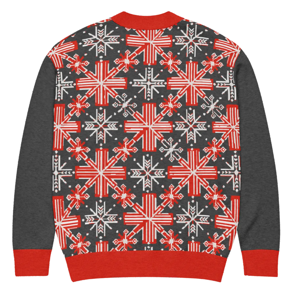 Red Colorblock Cardigan - Patchwork Sleeves Design - DipaliZ