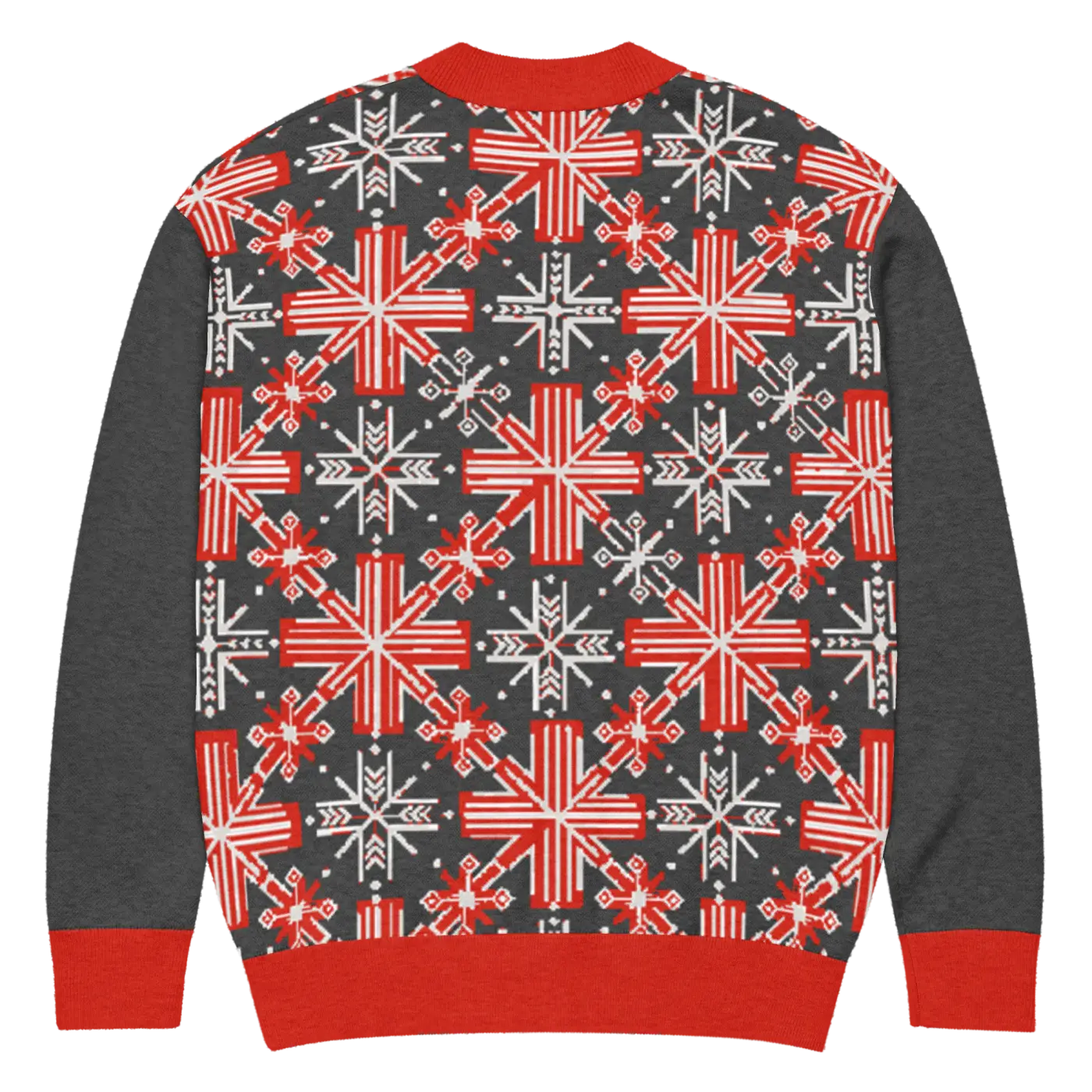 Red Colorblock Cardigan - Patchwork Sleeves Design - DipaliZ