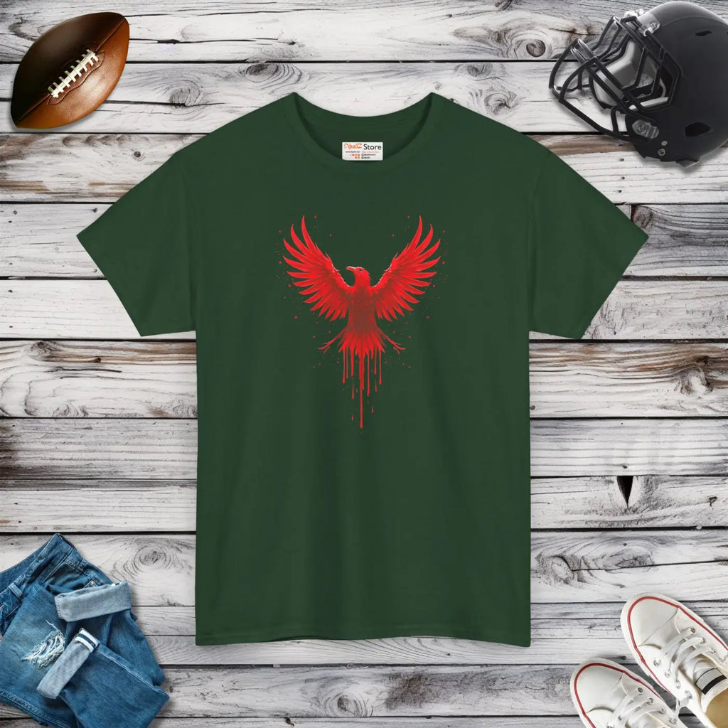 Red Eagle Unisex Heavy Cotton Tee - Bold Football Fan Design - DipaliZ