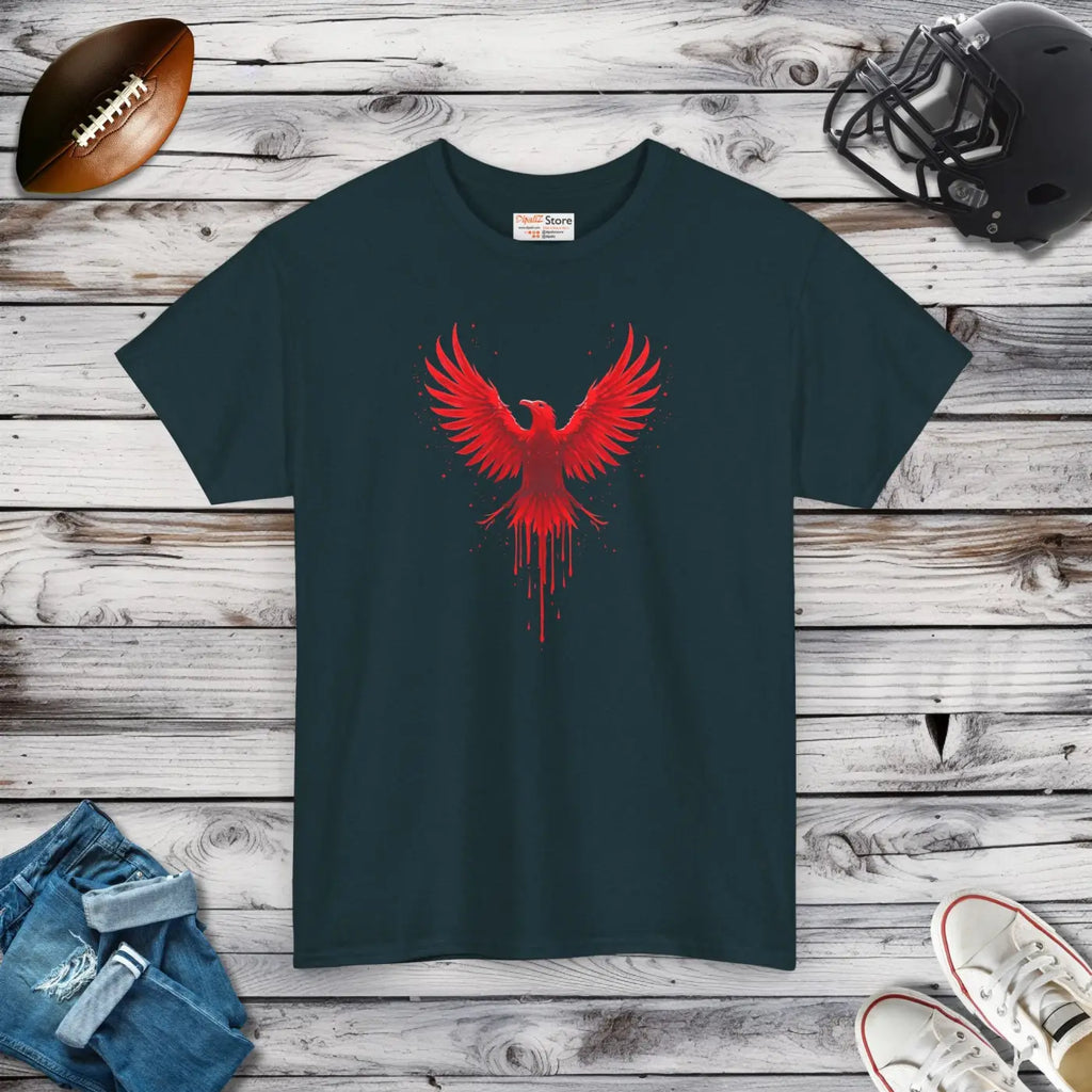 Red Eagle Unisex Heavy Cotton Tee - Bold Football Fan Design - DipaliZ