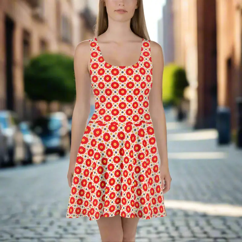 Sleeveless Skater Dress - Stunning Silhouette and Vibrant Flair - DipaliZ