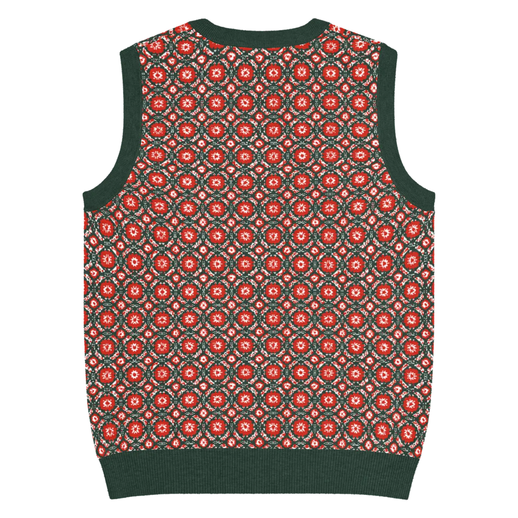Pattern Knit Vest - Vintage Vibes Green Diamond - DipaliZ