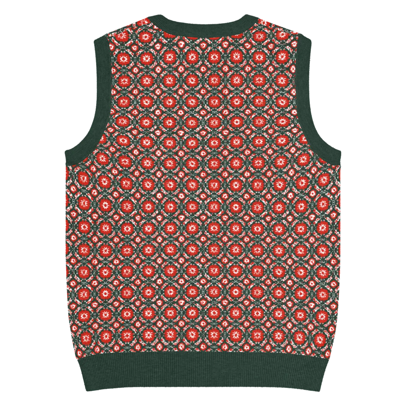 Pattern Knit Vest - Vintage Vibes Green Diamond - DipaliZ
