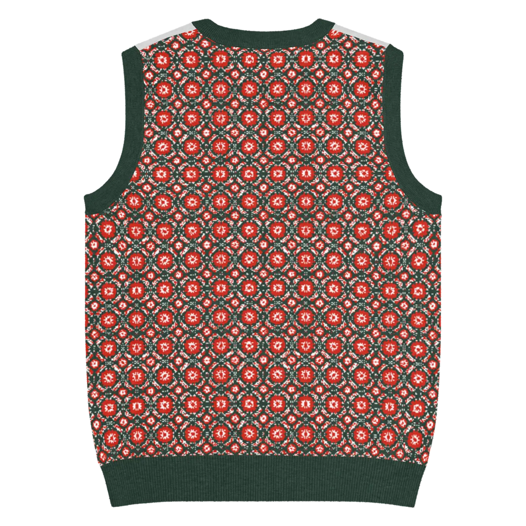 Pattern Knit Vest - Vintage Vibes Green Diamond - DipaliZ