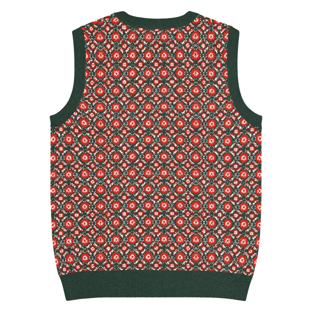 Pattern Knit Vest - Vintage Vibes Green Diamond - DipaliZ