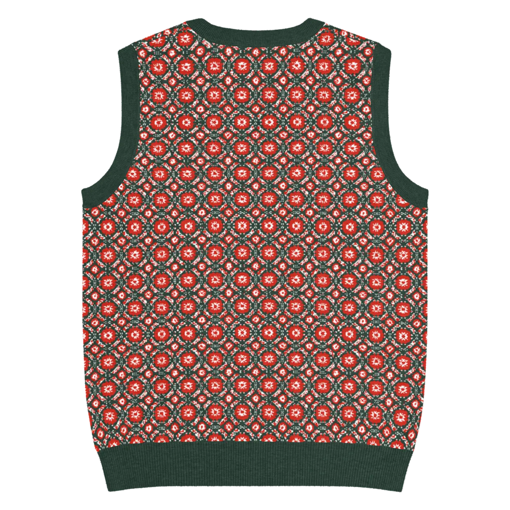Pattern Knit Vest - Vintage Vibes Green Diamond - DipaliZ