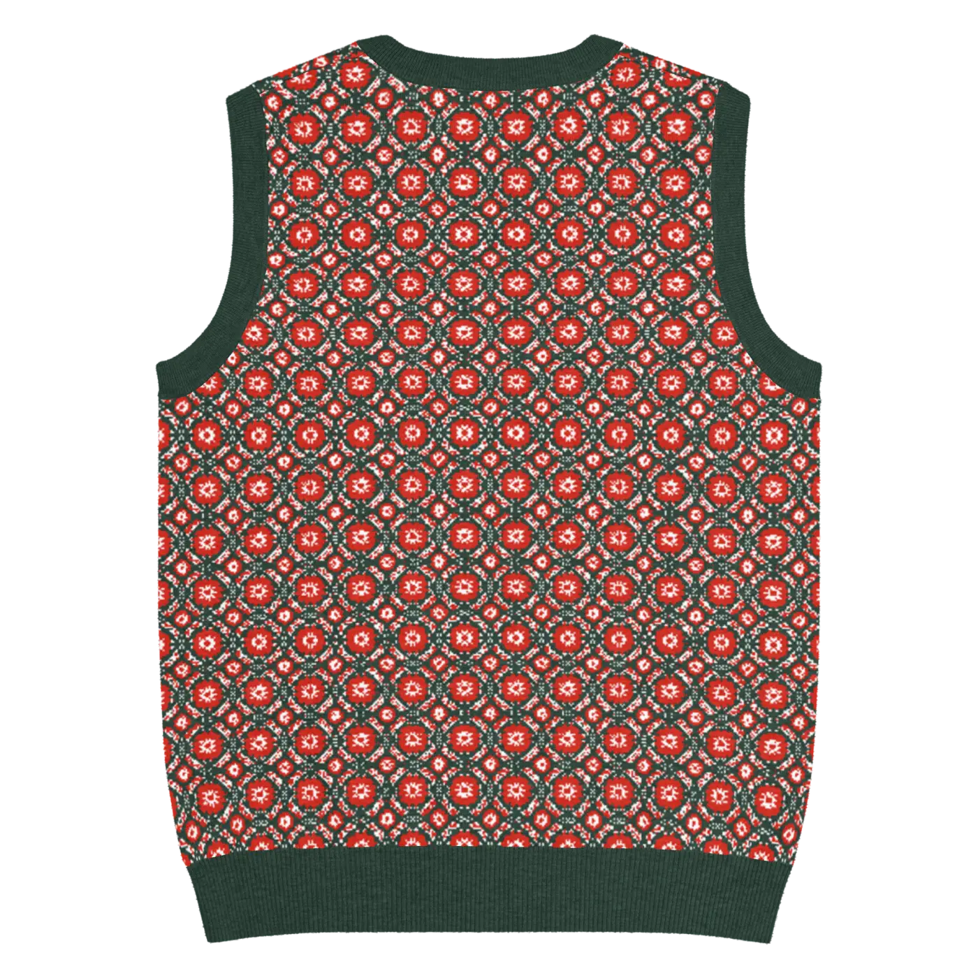 Pattern Knit Vest - Vintage Vibes Green Diamond - DipaliZ