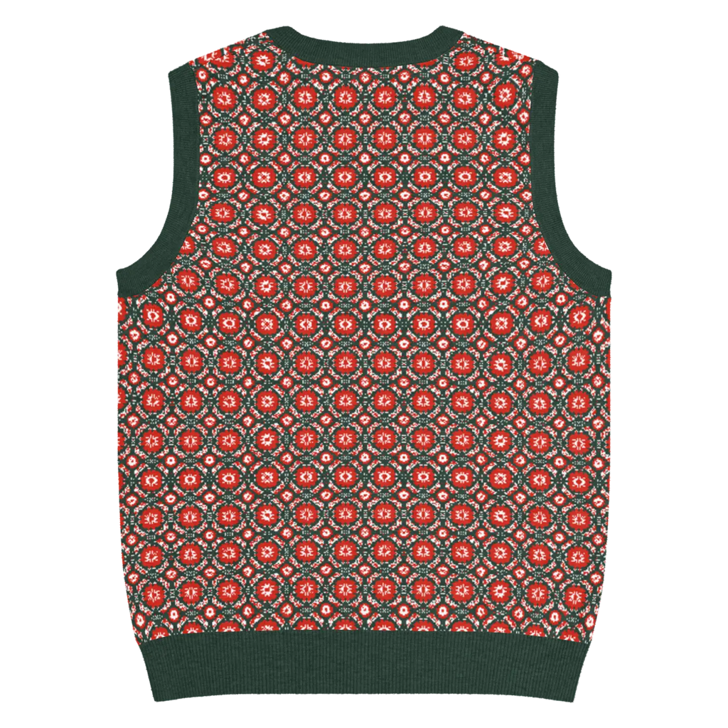 Pattern Knit Vest - Vintage Vibes Green Diamond - DipaliZ