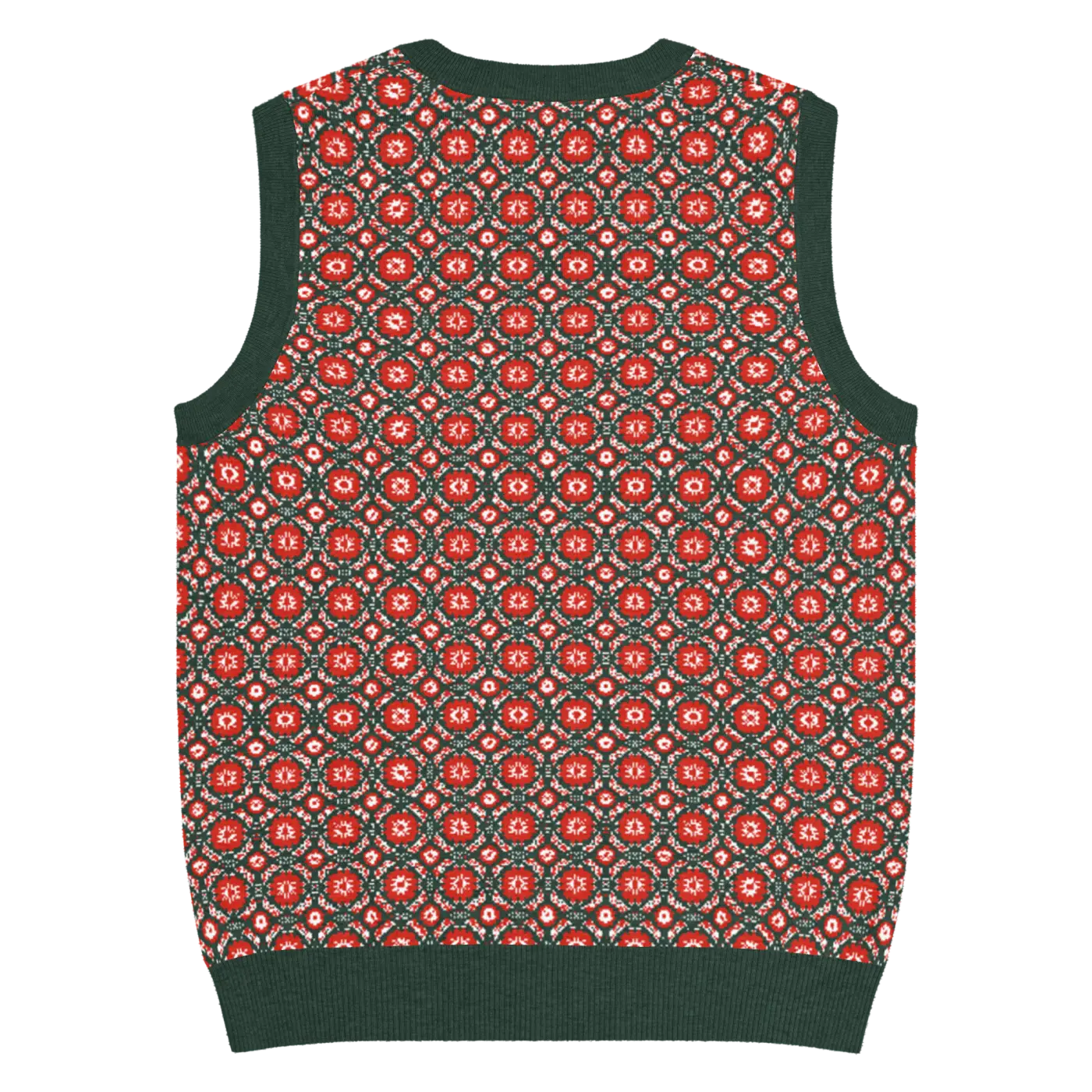Pattern Knit Vest - Vintage Vibes Green Diamond - DipaliZ