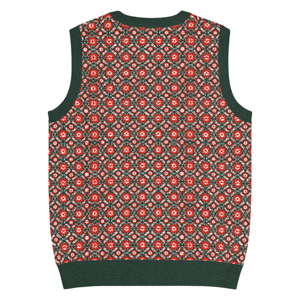 Pattern Knit Vest - Vintage Vibes Green Diamond - DipaliZ