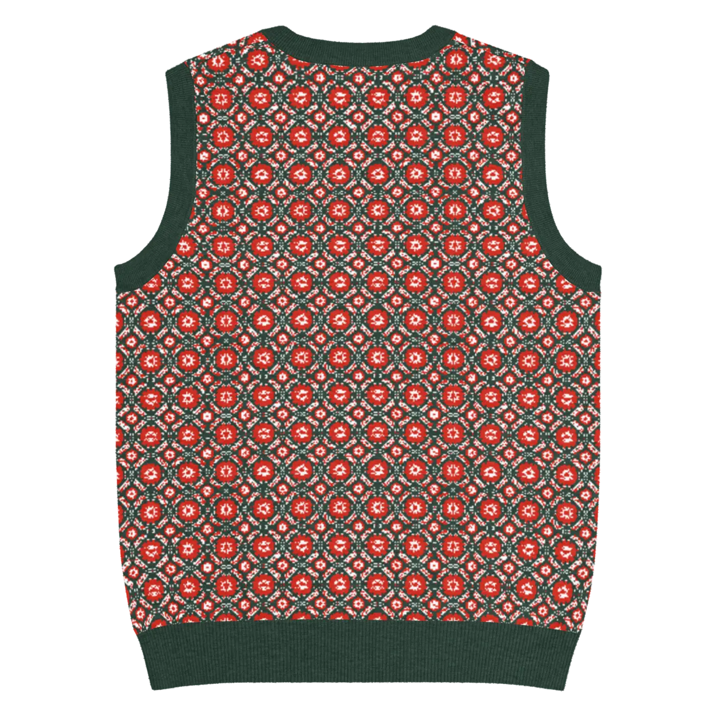 Pattern Knit Vest - Vintage Vibes Green Diamond - DipaliZ