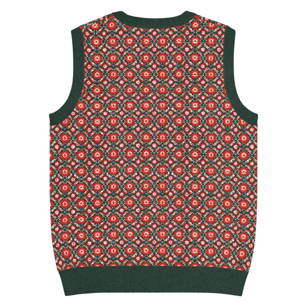 Pattern Knit Vest - Vintage Vibes Green Diamond - DipaliZ