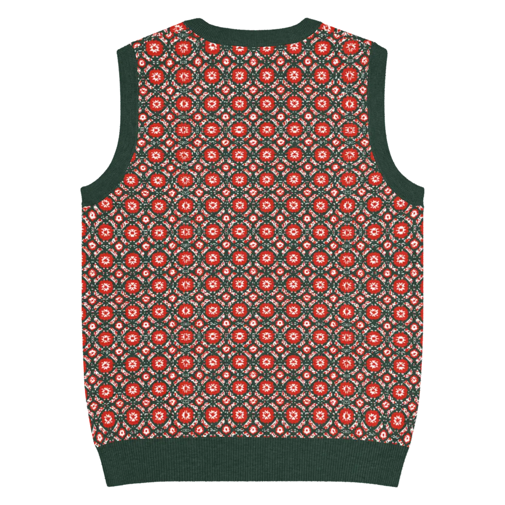 Pattern Knit Vest - Vintage Vibes Green Diamond - DipaliZ