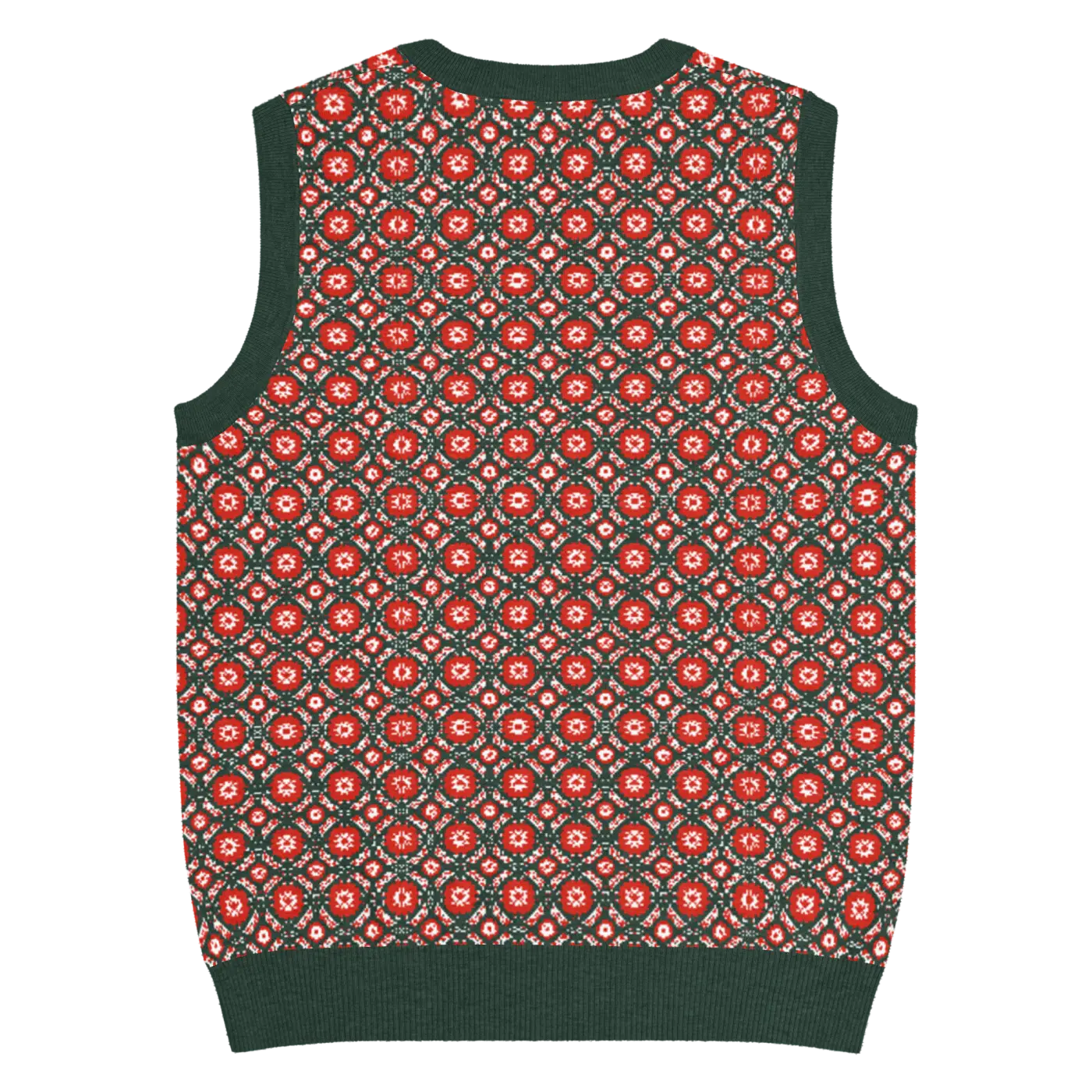 Pattern Knit Vest - Vintage Vibes Green Diamond - DipaliZ