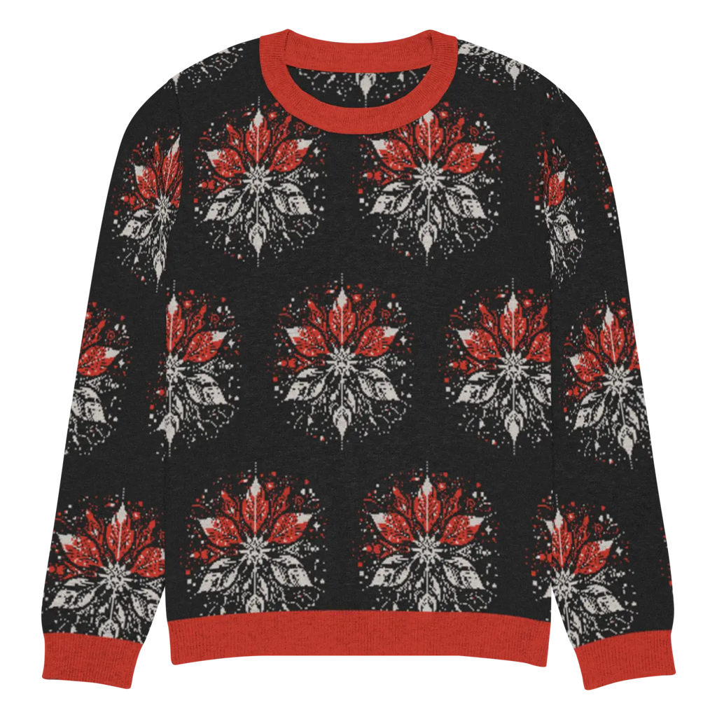 Grey Snowflake Crew Neck Sweater - Embrace Cozy Comfort - DipaliZ