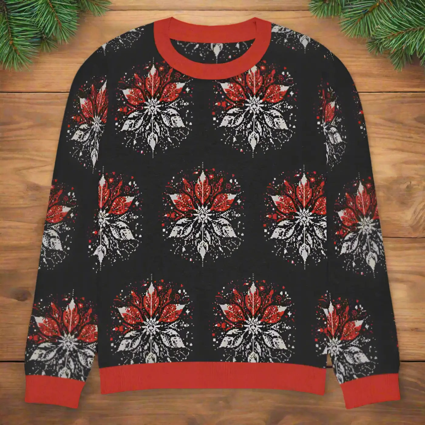 Grey Snowflake Crew Neck Sweater - Embrace Cozy Comfort - DipaliZ