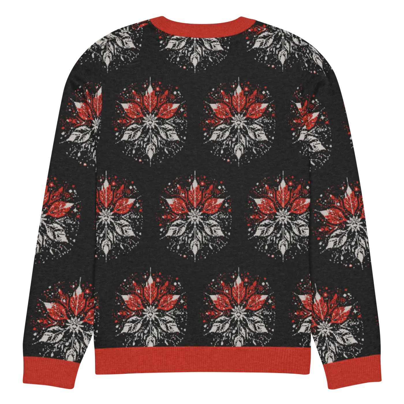 Grey Snowflake Crew Neck Sweater - Embrace Cozy Comfort - DipaliZ
