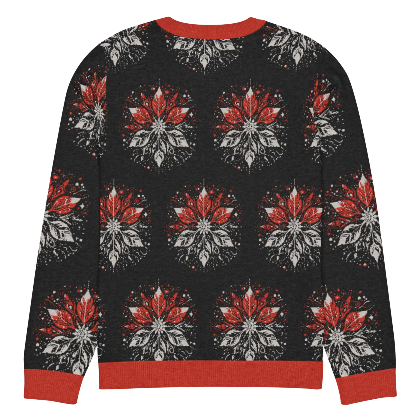 Grey Snowflake Crew Neck Sweater - Embrace Cozy Comfort - DipaliZ