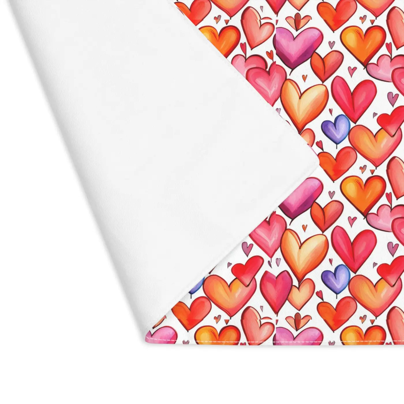 Red Hearts Cotton Placemats - Dining Table Decor - DipaliZ