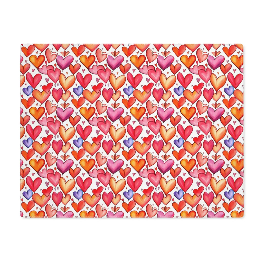 Red Hearts Cotton Placemats - Dining Table Decor - DipaliZ