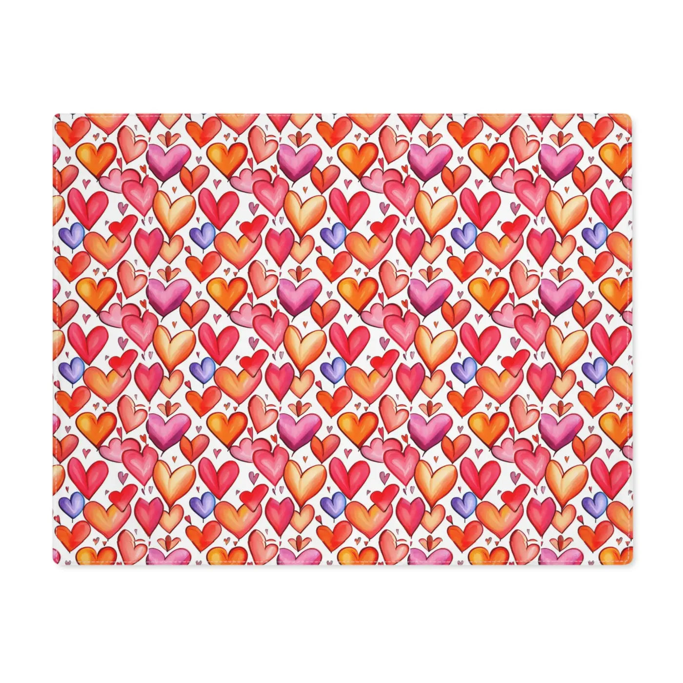 Red Hearts Cotton Placemats - Dining Table Decor - DipaliZ