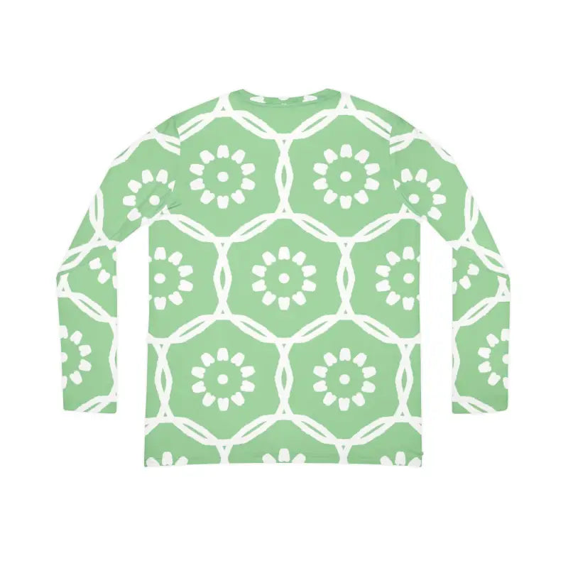 Long Sleeve V Neck Red Pattern Tee - DipaliZ