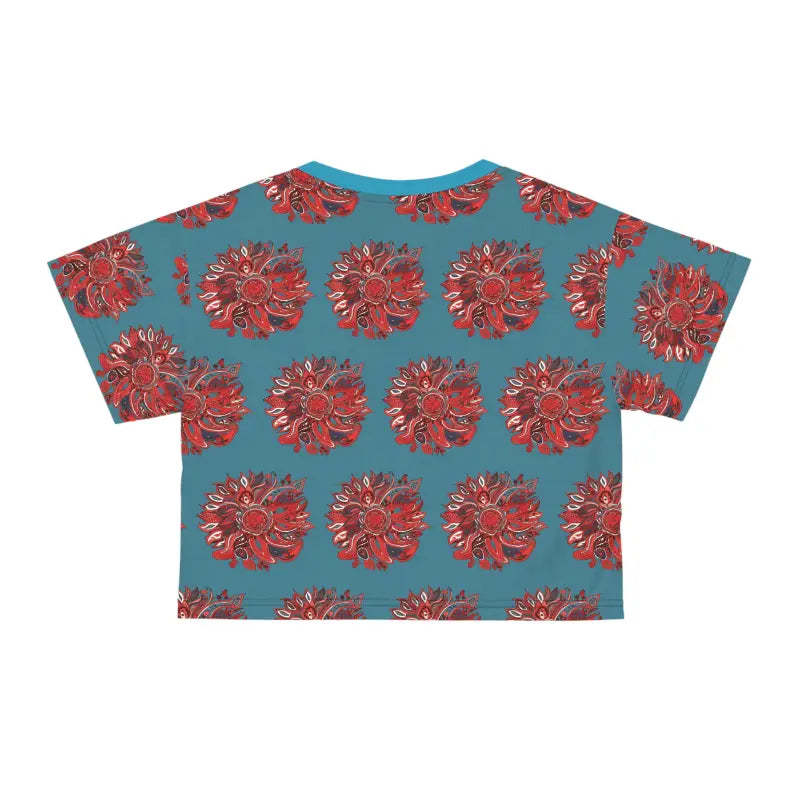 Red Pattern Crop Tee - Silky Soft Polyester - DipaliZ