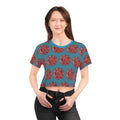 Red Pattern Crop Tee - Silky Soft Polyester - DipaliZ