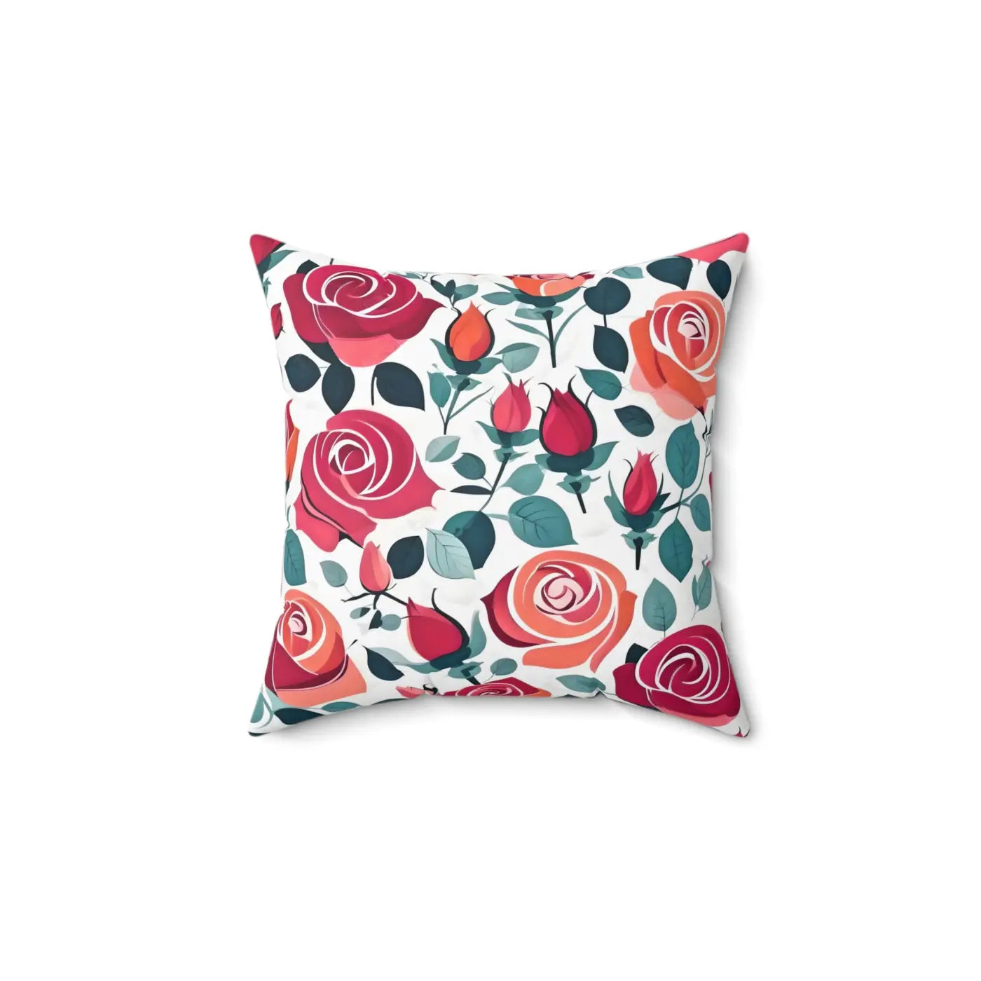 Chic Red Rose Polyester Pillow - Luxe Home Decor - DipaliZ