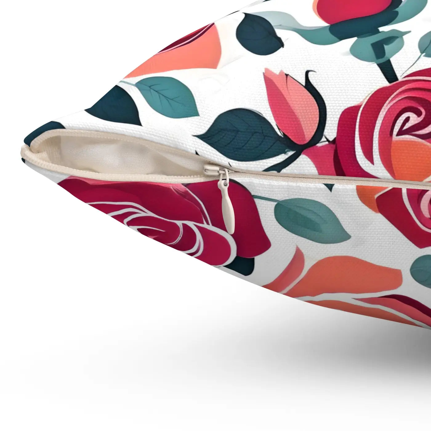 Chic Red Rose Polyester Pillow - Luxe Home Decor - DipaliZ