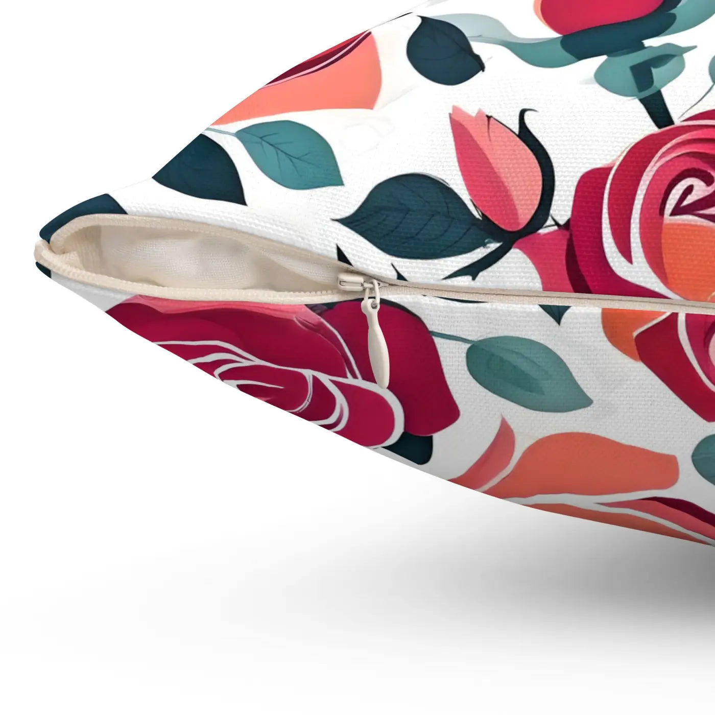 Chic Red Rose Polyester Pillow - Luxe Home Decor - DipaliZ