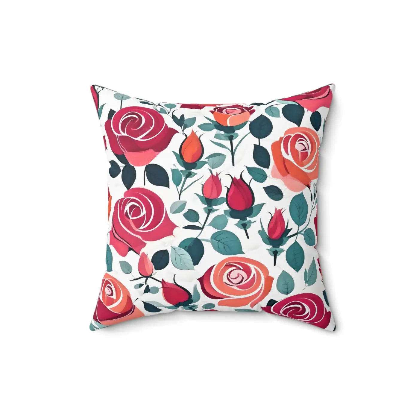 Chic Red Rose Polyester Pillow - Luxe Home Decor - DipaliZ