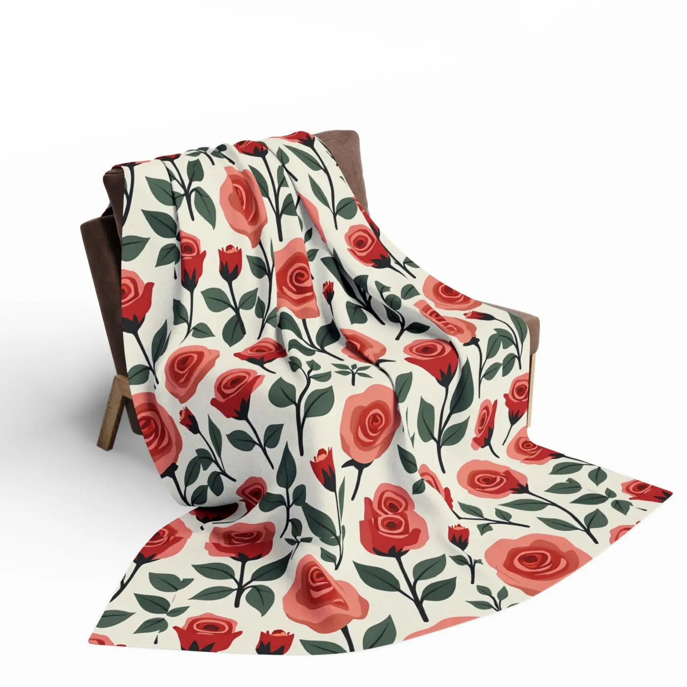 Roses Arctic Fleece Blanket - Soft Red Luxury Warmth - DipaliZ