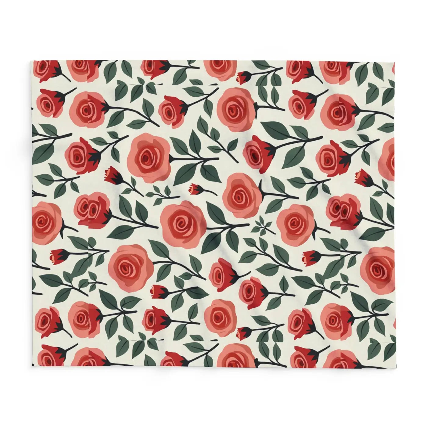 Roses Arctic Fleece Blanket - Soft Red Luxury Warmth - DipaliZ