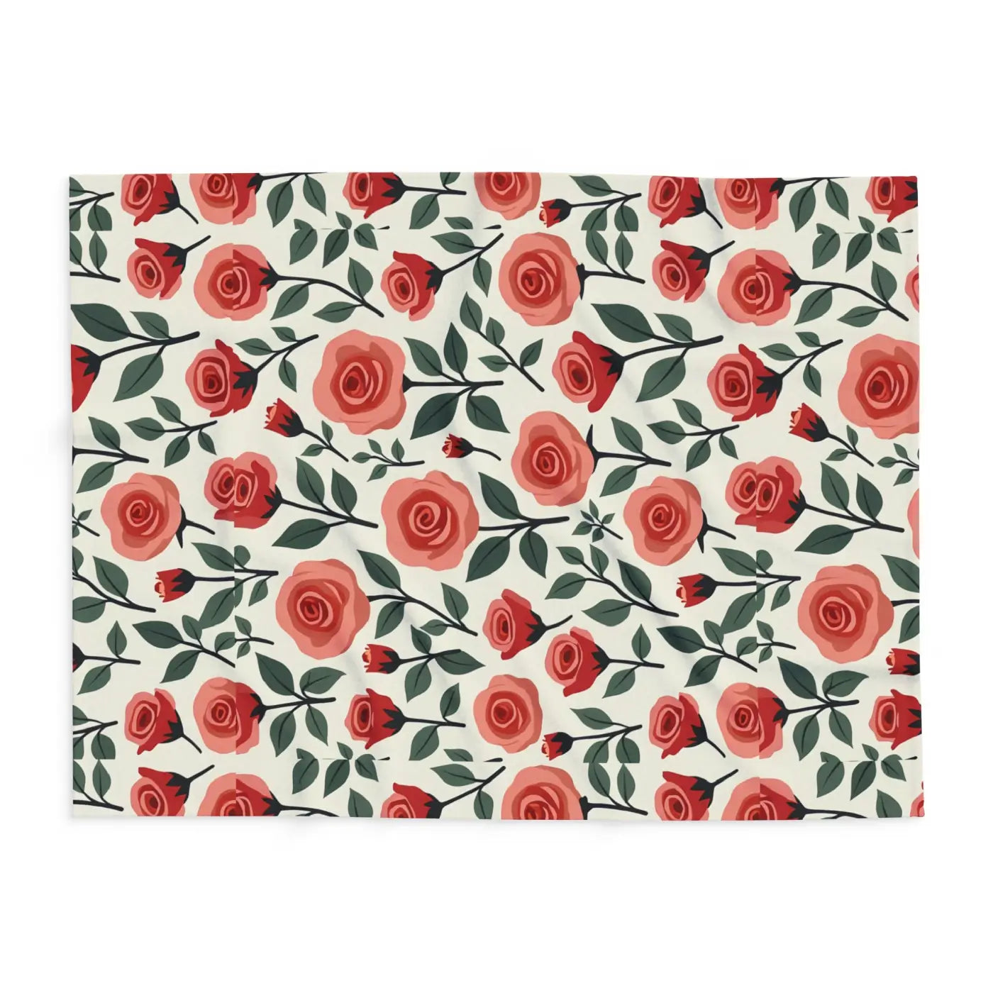 Roses Arctic Fleece Blanket - Soft Red Luxury Warmth - DipaliZ