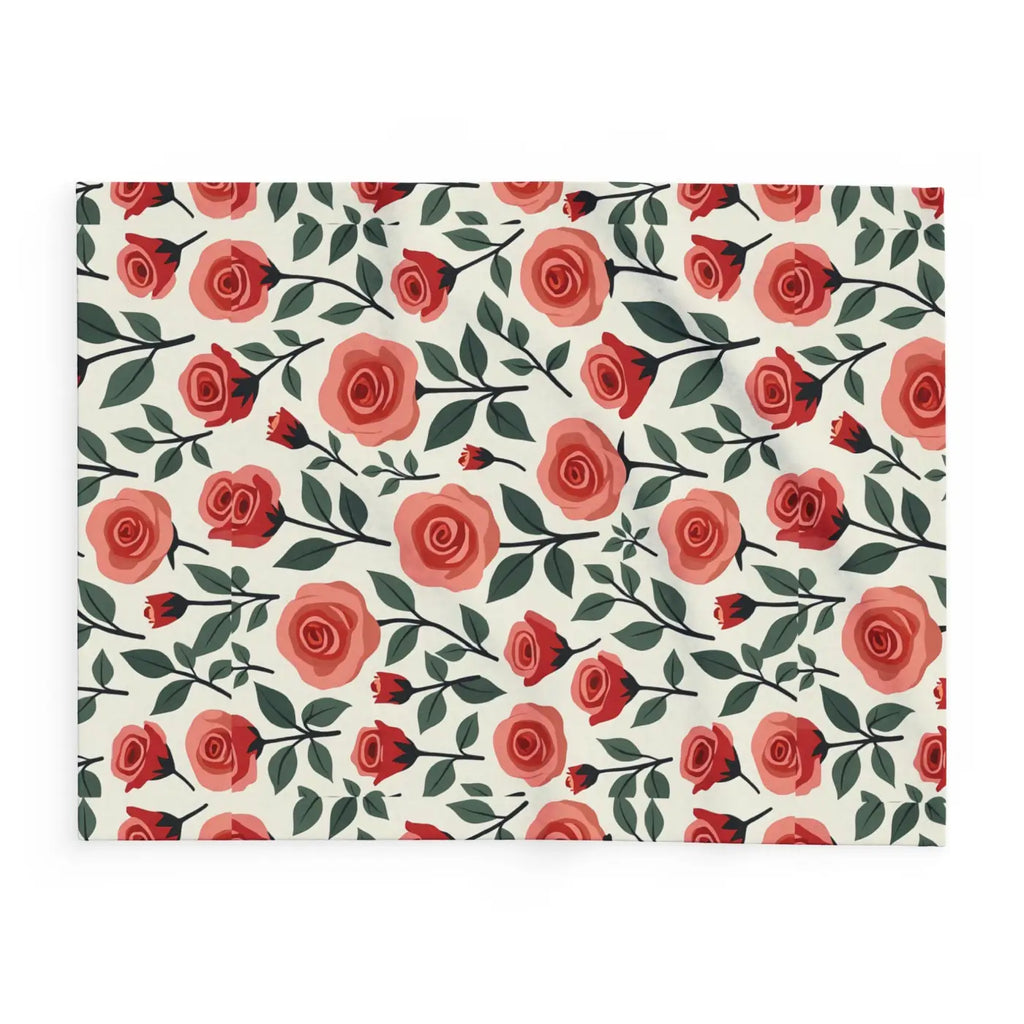 Roses Arctic Fleece Blanket - Soft Red Luxury Warmth - DipaliZ