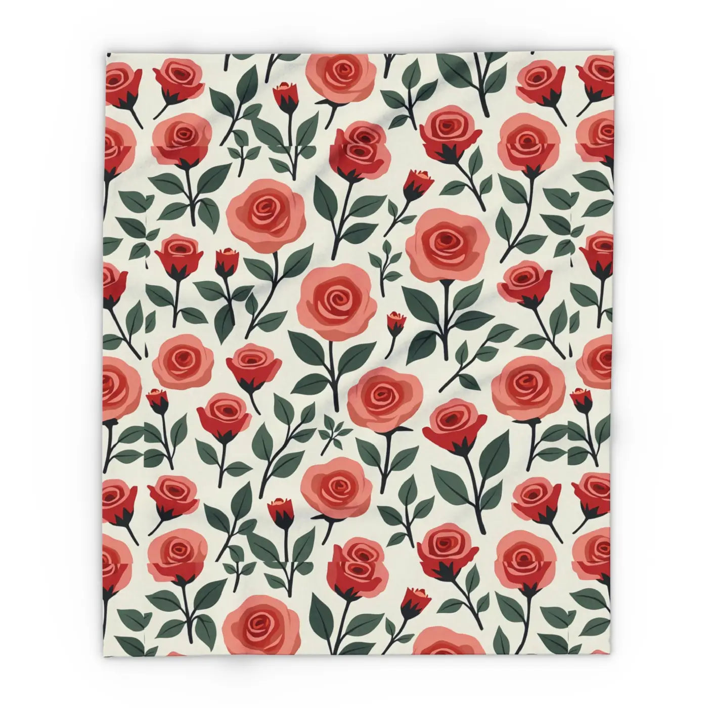Roses Arctic Fleece Blanket - Soft Red Luxury Warmth - DipaliZ