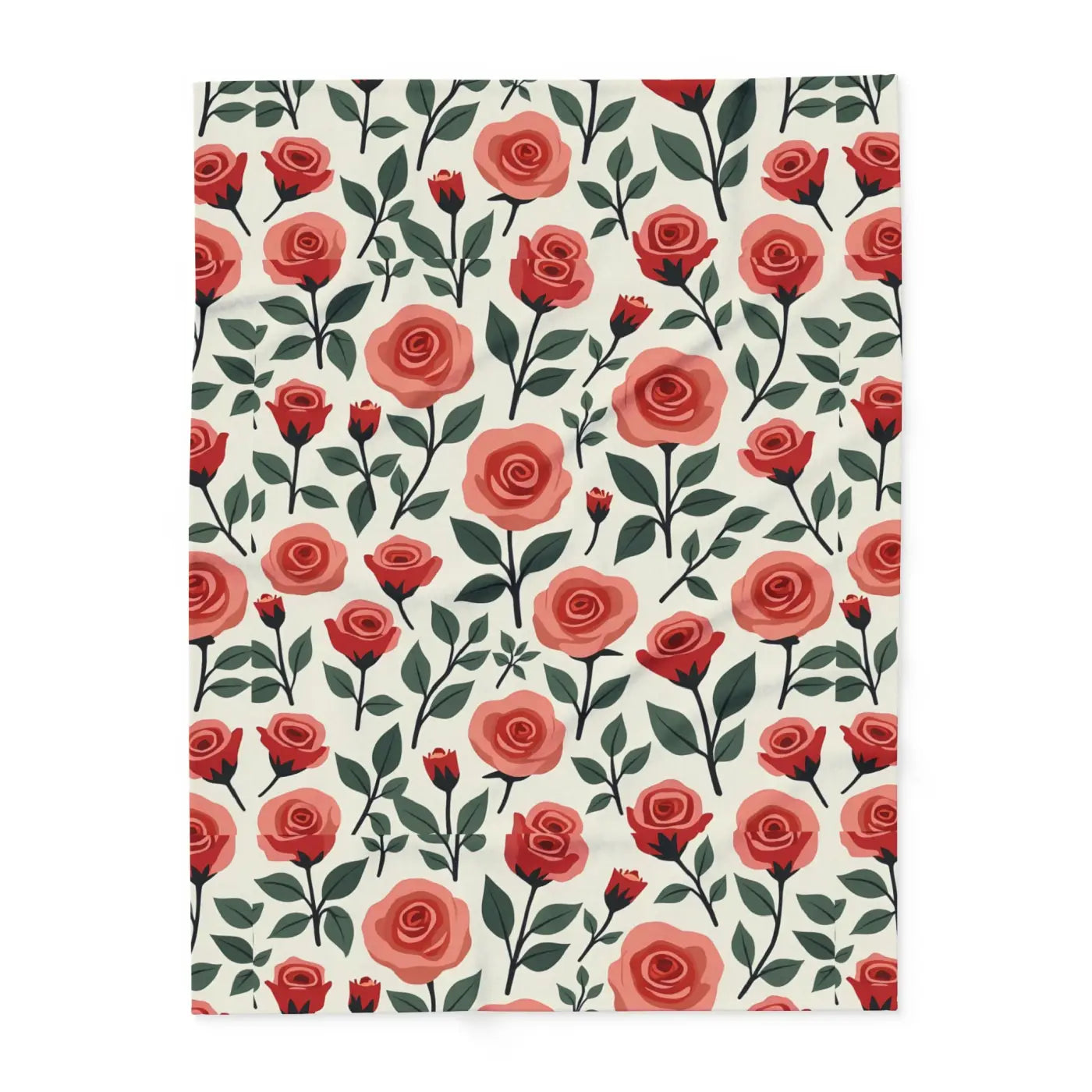 Roses Arctic Fleece Blanket - Soft Red Luxury Warmth - DipaliZ