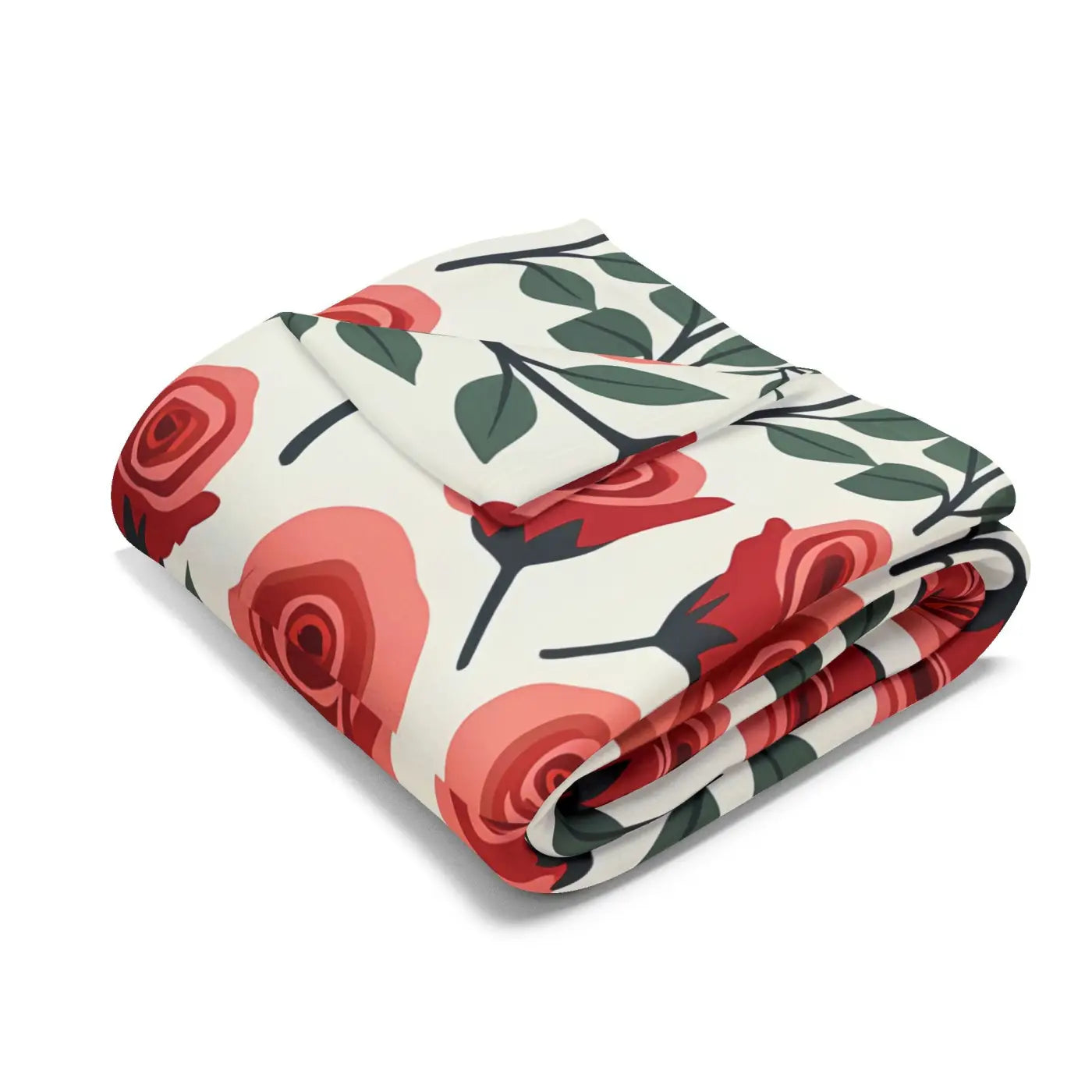 Roses Arctic Fleece Blanket - Soft Red Luxury Warmth - DipaliZ