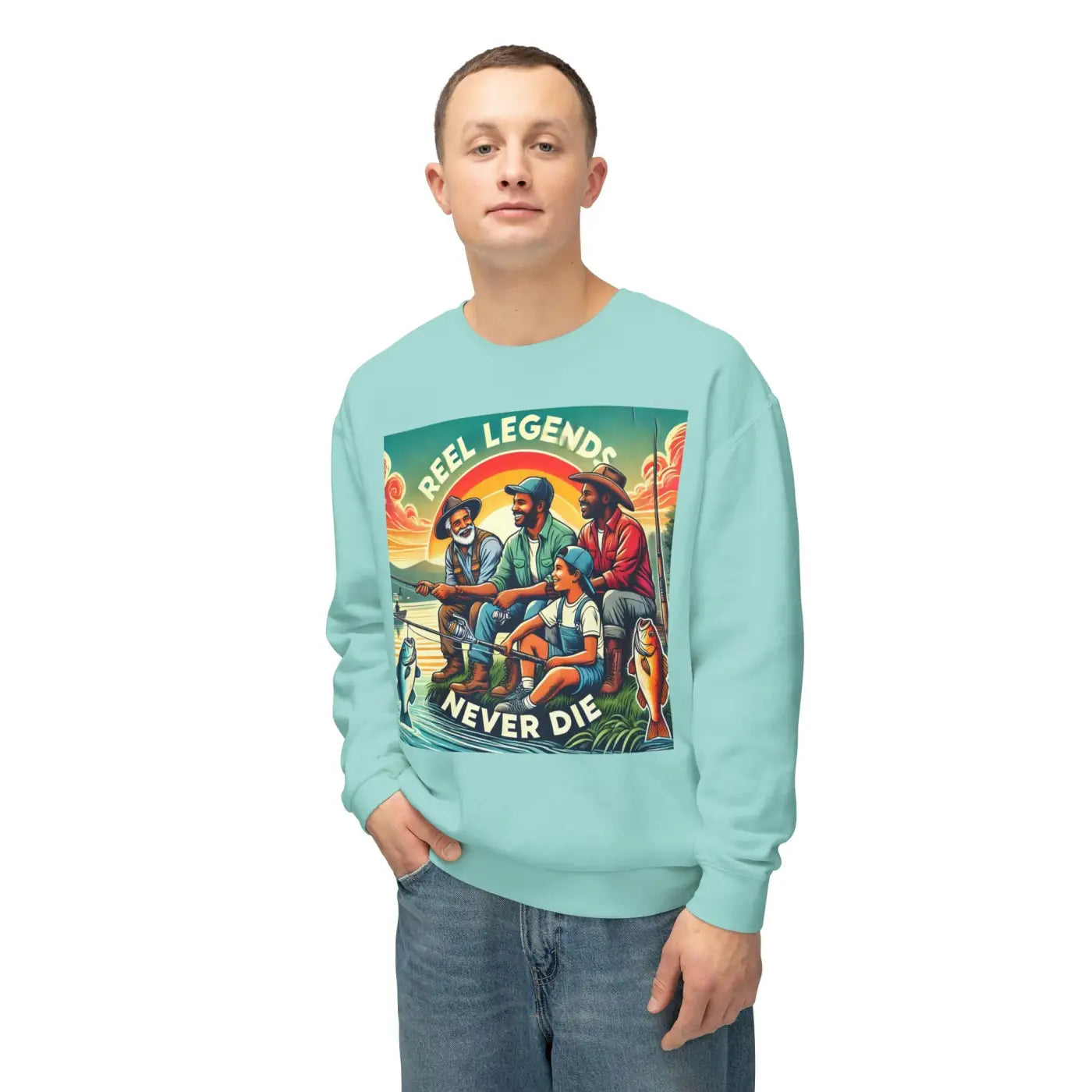 Reel Legends Lightweight Crewneck Sweatshirt - Ring-Spun Cotton - DipaliZ