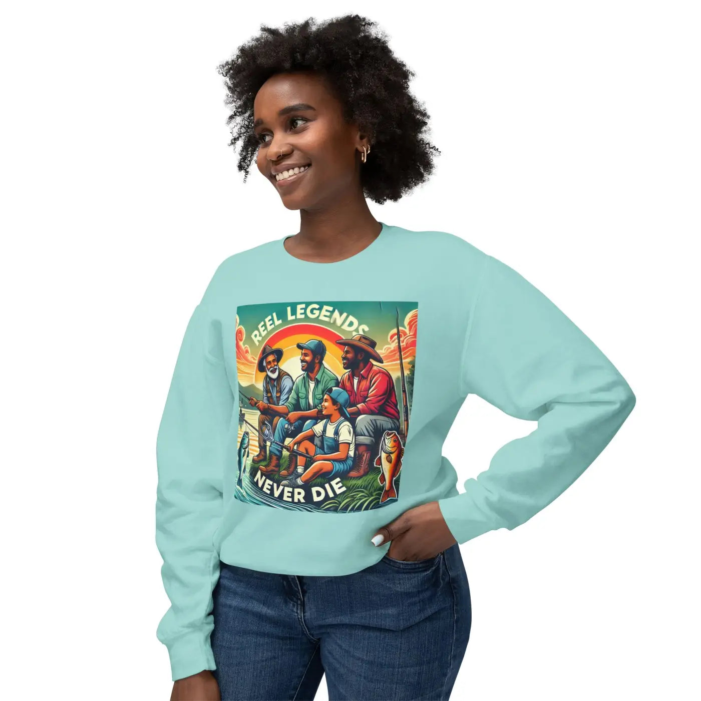 Reel Legends Lightweight Crewneck Sweatshirt - Ring-Spun Cotton - DipaliZ