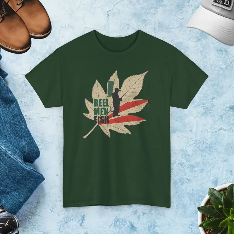 Reel Men Fish Tee - Durable Surface Comfort Design - DipaliZ