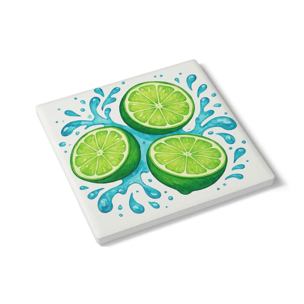 Refreshing Lime Ceramic Coaster Set - Tropical Vibes - DipaliZ