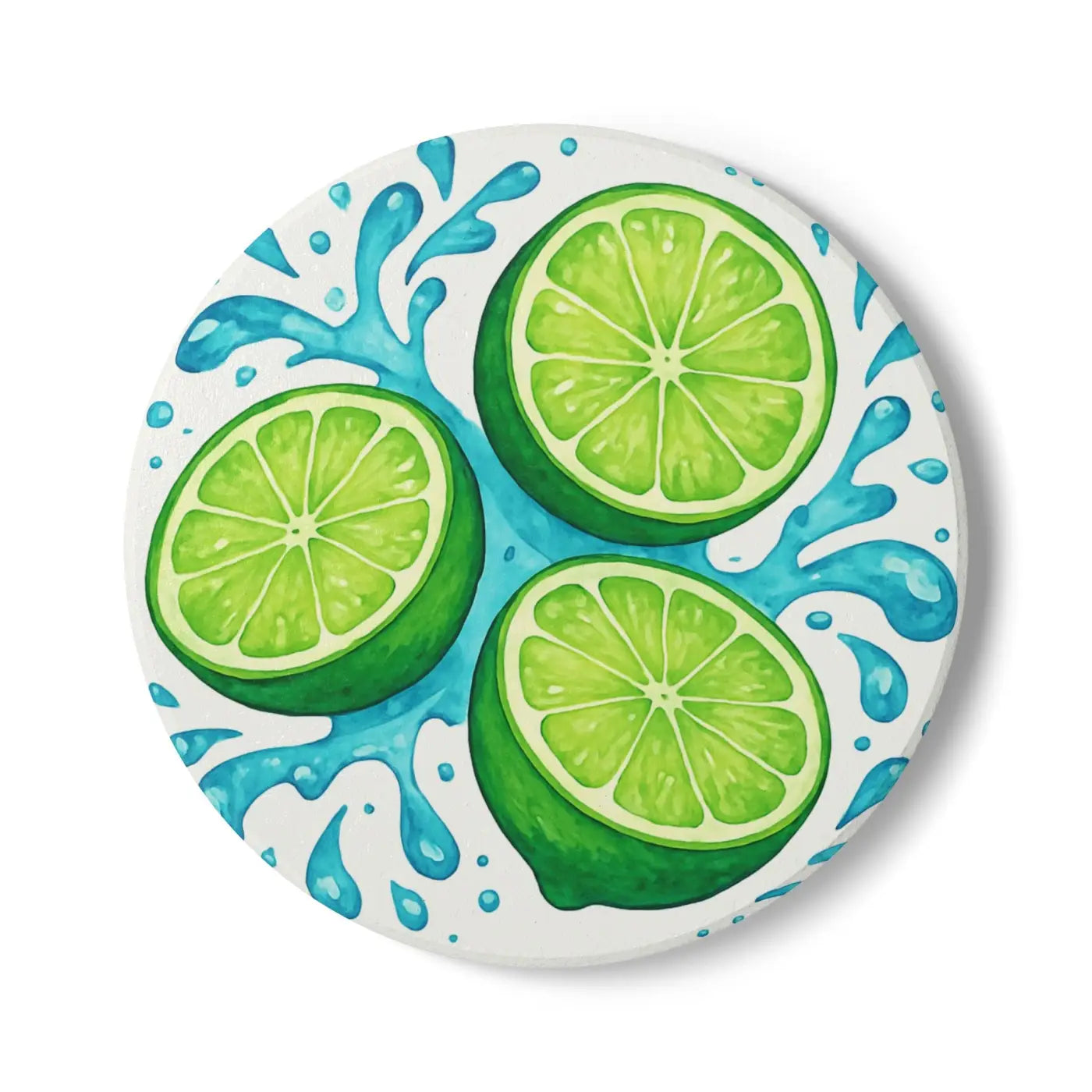 Refreshing Lime Ceramic Coaster Set - Tropical Vibes - DipaliZ