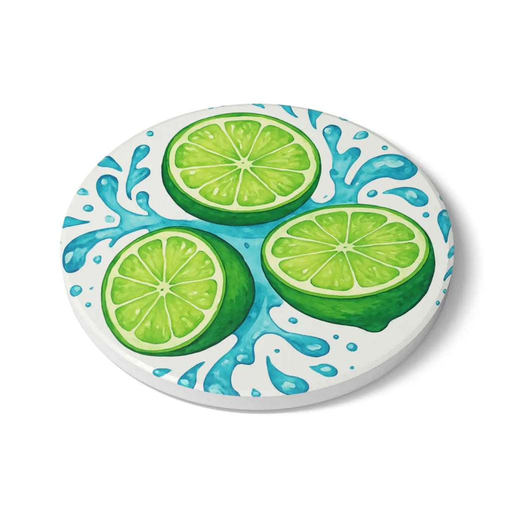 Refreshing Lime Ceramic Coaster Set - Tropical Vibes - DipaliZ