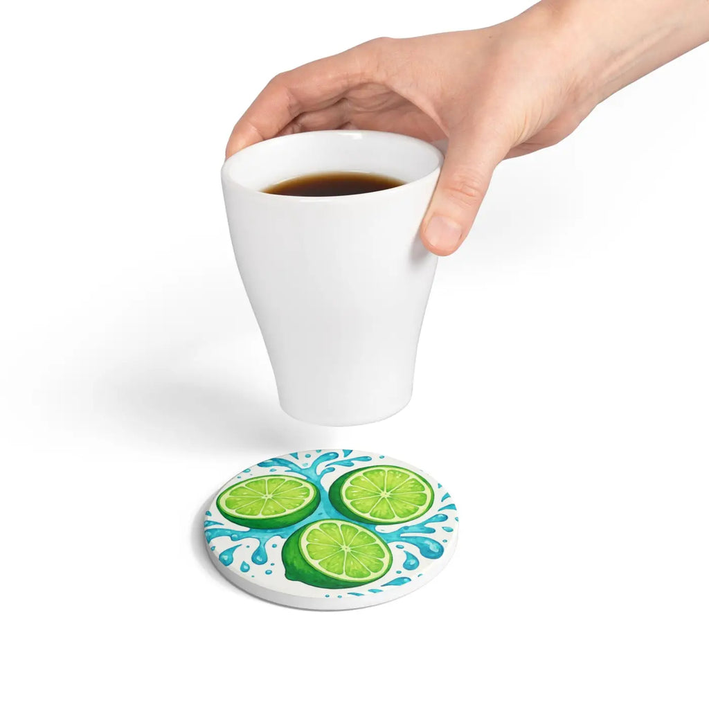 Refreshing Lime Ceramic Coaster Set - Tropical Vibes - DipaliZ