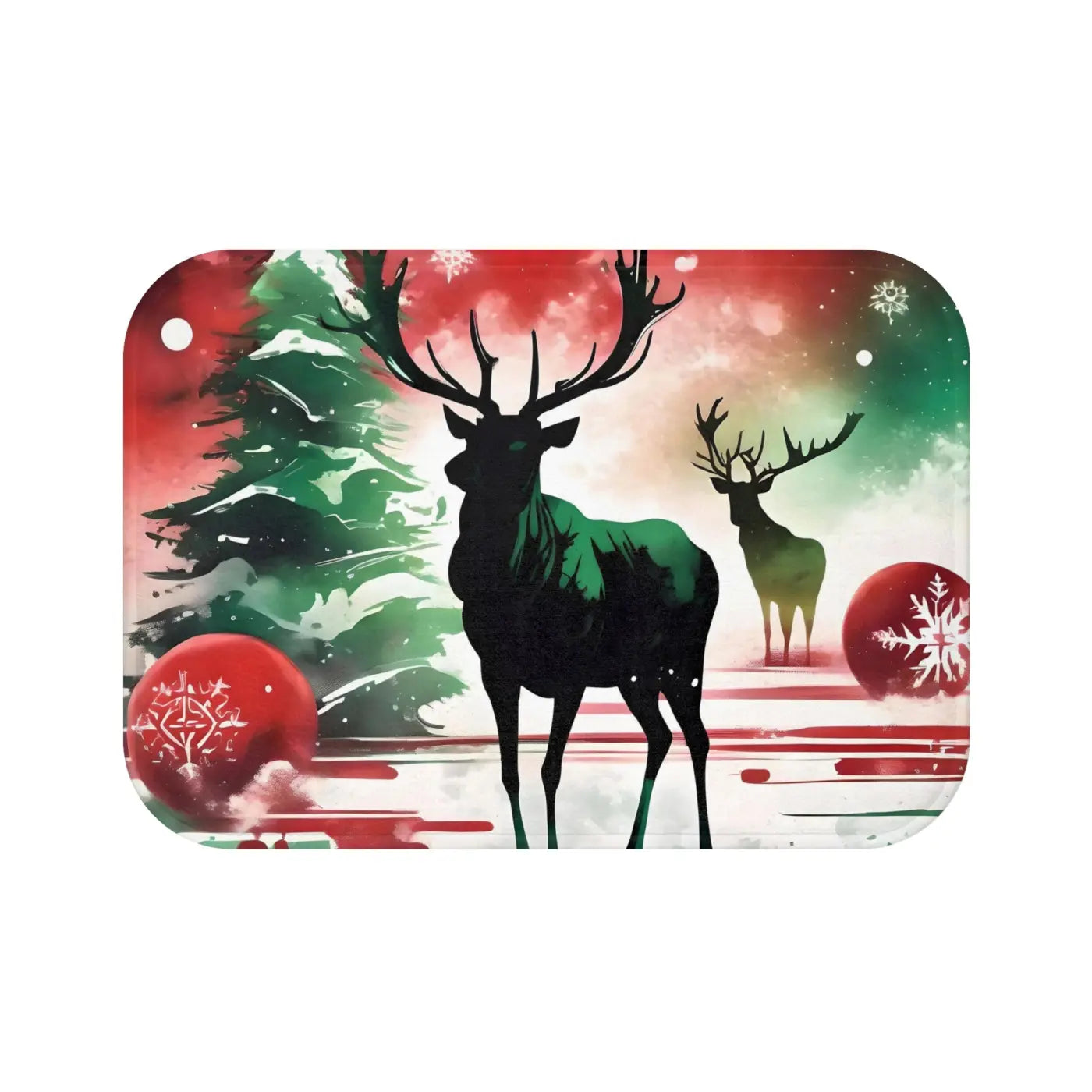 Festive Reindeer Bath Mat - Christmas Holiday Decor - DipaliZ