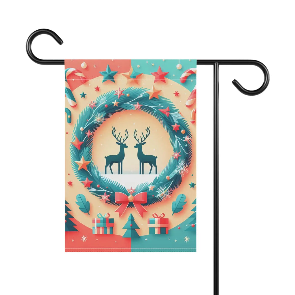 Reindeer Christmas Poplin-Canvas House Banner - Festive Decor - DipaliZ