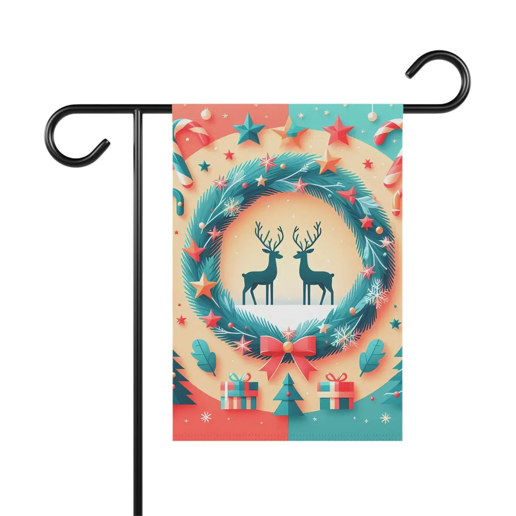 Reindeer Christmas Poplin-Canvas House Banner - Festive Decor - DipaliZ