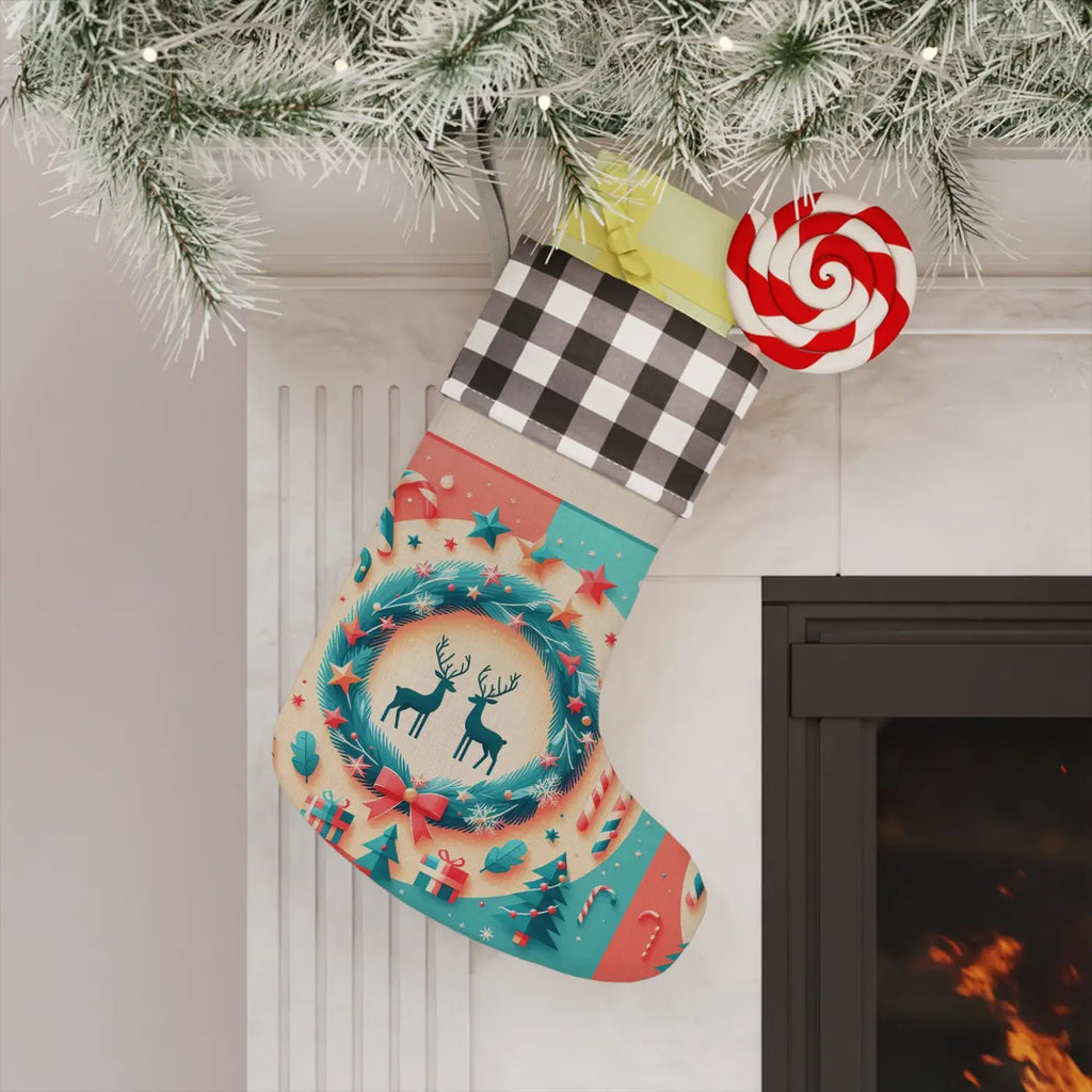 Enchanting Reindeer Christmas Stocking - Festive Holiday Decor - DipaliZ